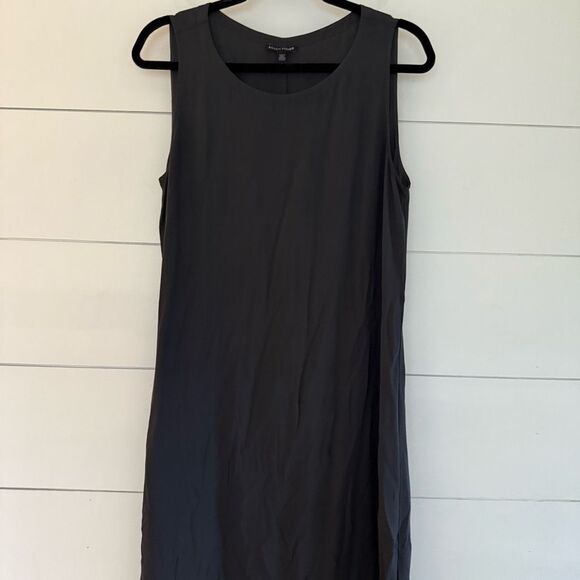 Eileen Fisher Women’s Small Grey Sleeveless Tank Dress 100% Silk - Picture 1 of 7